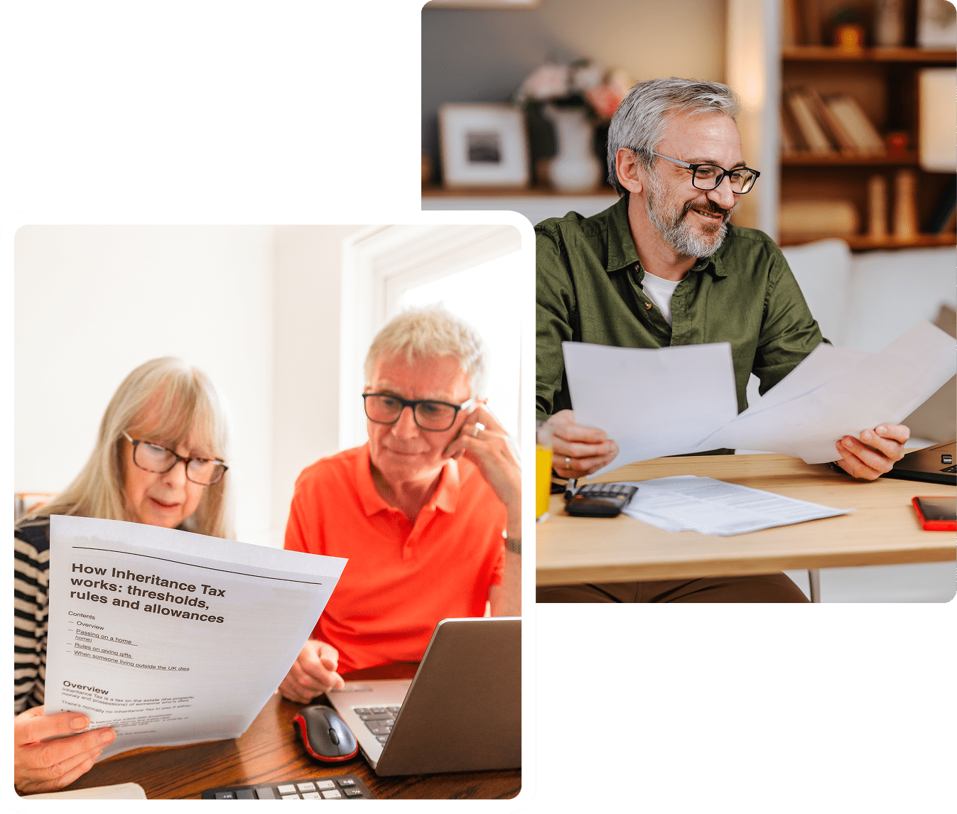 Man reading papers at desk
